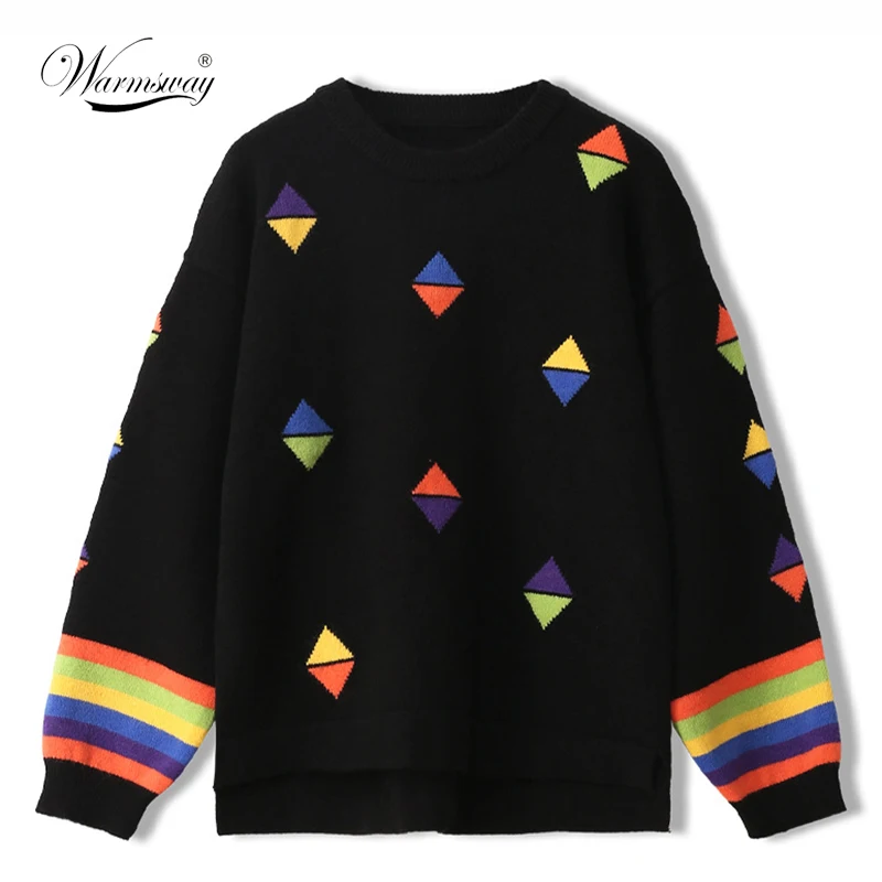 

Женский свитер с длинным рукавом, теплый пуловер в Корейском стиле с круглым вырезом, C-239