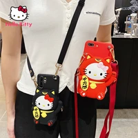 hello kitty is suitable for samsung a20e20re diagonal lanyard can be strapped with anti fall soft case