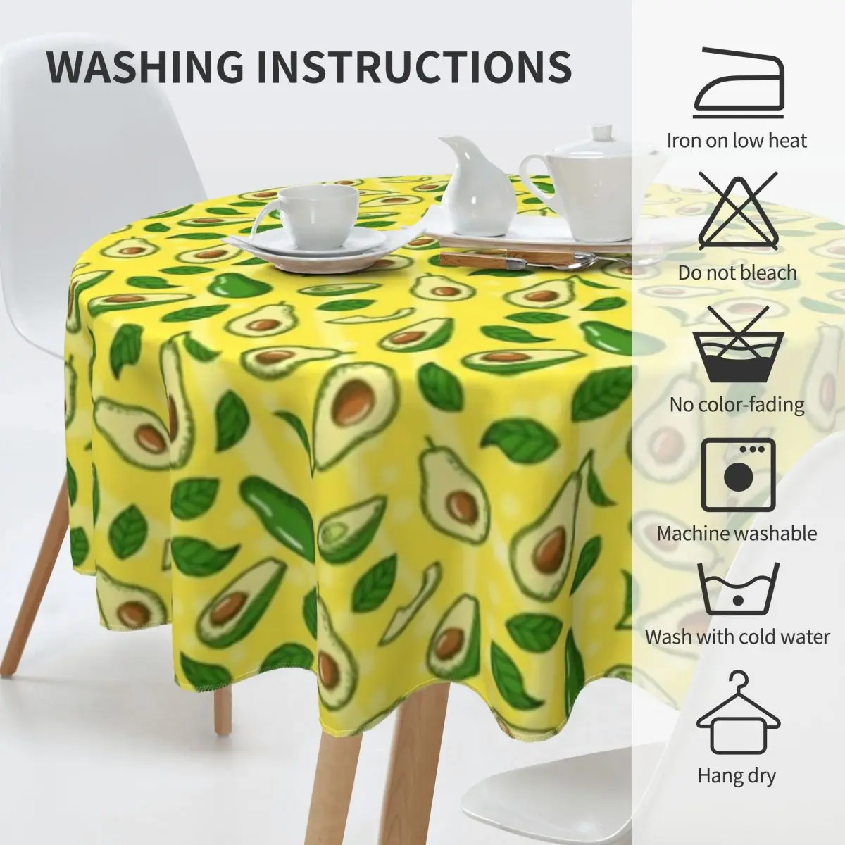 Скатерть из авокадо круглая скатерть для стола с рисунком полезных фруктов