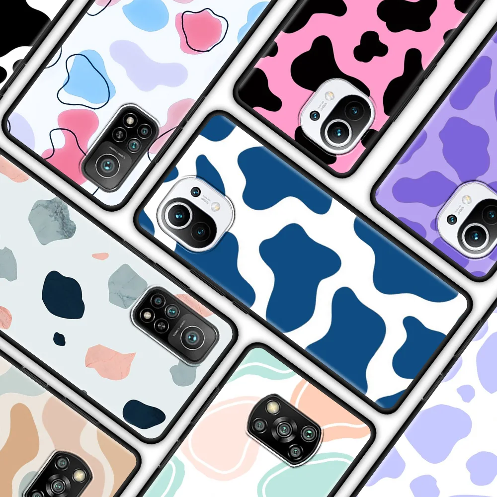 

White Black Cow Symbol Pattern Print Phone Case for Xiaomi Mi Poco X3 Pro M3 Pro 5G F3 Pocophone F1 Funda Capa Protection Cover