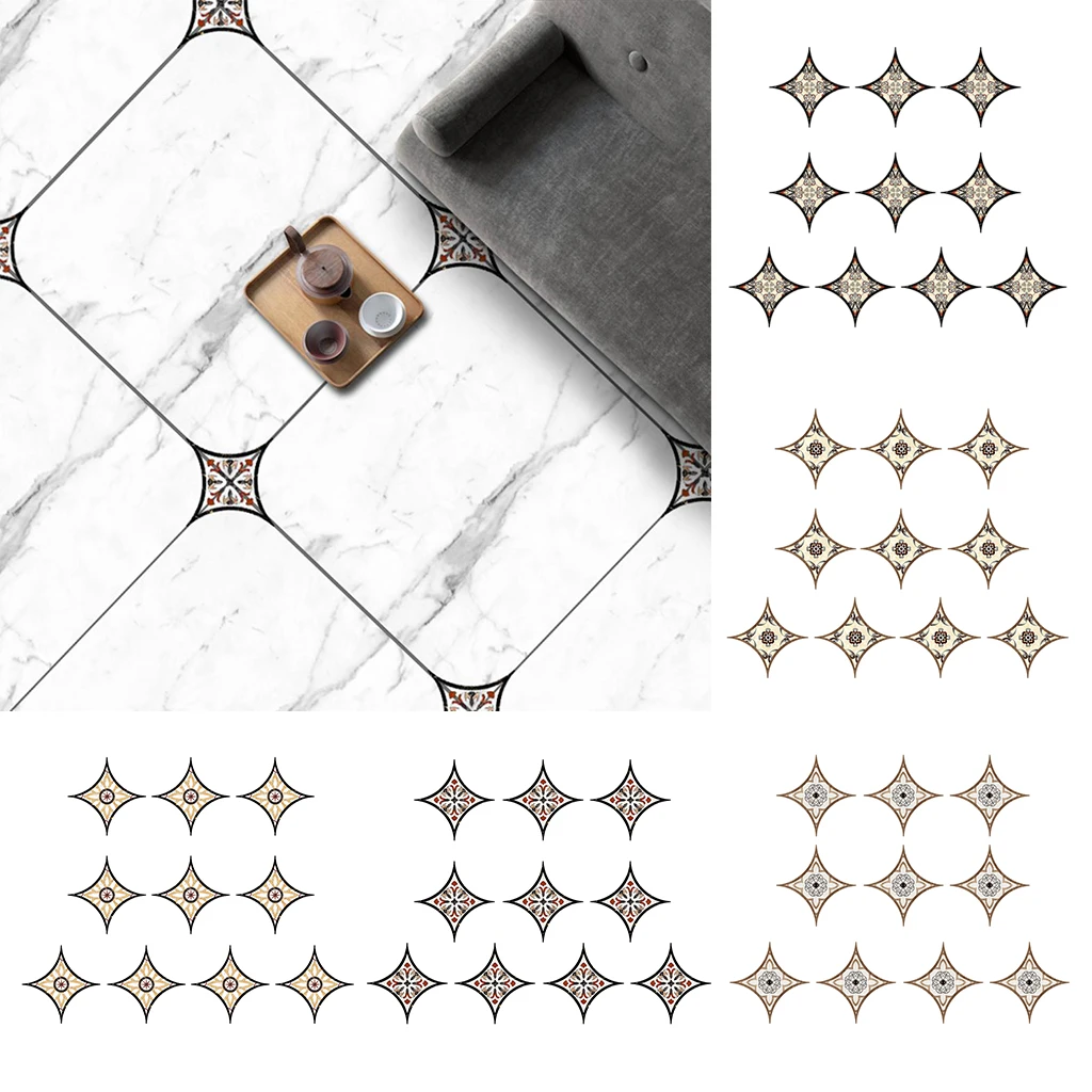 European Self Adhesive PVC Ceramic Tile Stickers Waterproof Floor Wall Sticker Diagonal Kitchen Home Decoration | Дом и сад