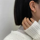 Новые подарки глянцевые французские серебряные серьги золотого цвета квадратные серьги-кольца серьги-гвоздики модные ювелирные изделия