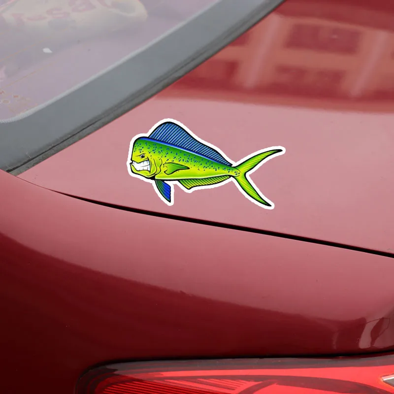 YJZT 15 см * 8 креативный светоотражающий стикер из ПВХ для автомобилей Angry Mahi Fish 12