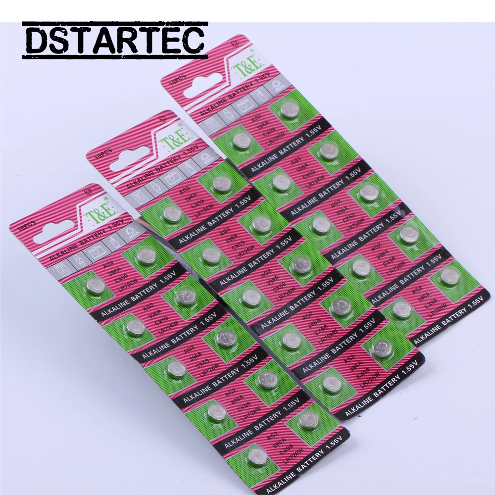 10pcs/card 30mAh 1.55V AG2 LR726 397 396A SR726 196 SR59W SR726SW Button Batteries For Watch Toys Remote Cell Coin Battery Etc |