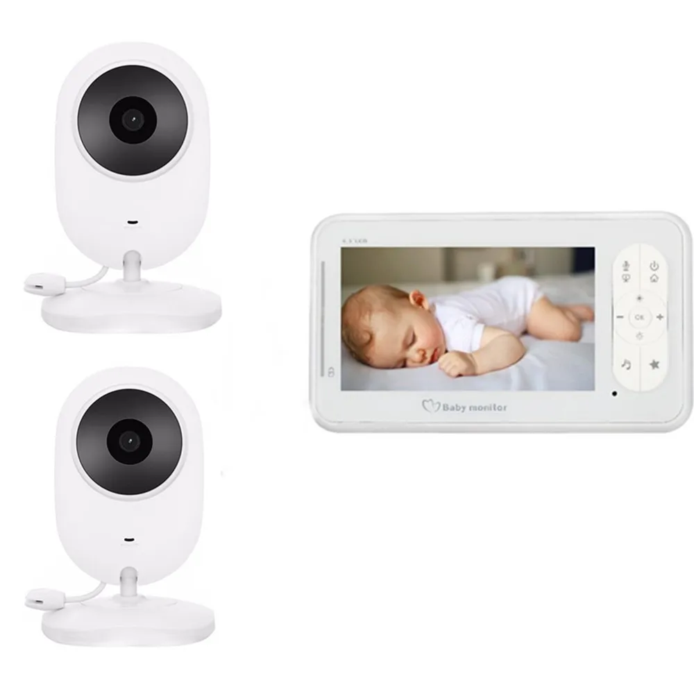 

4.3" Wireless Video Baby Monitor With 2 Cameras High Color Resolution Baby Nanny Security Camera VOX Mode Temperature Monitoring