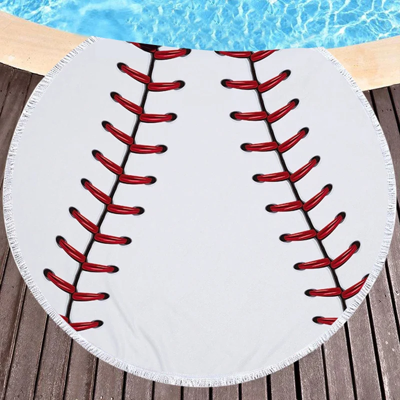 Круглые большие банные полотенца для путешествий с принтом баскетбольного