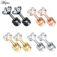 miqiao 1 pcs 345 mm multi size best selling stainless steel earrings double sided earrings for men and women