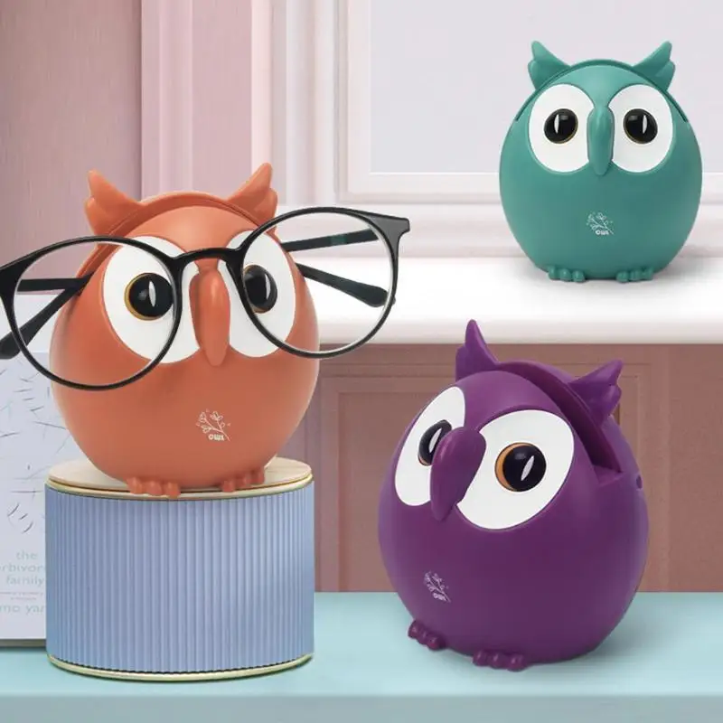 1pcs Creative Plastic Cute Owl Music Box Household Decor Ornaments Phone Glasses Card Storage Rack Kid Xmas Birthday Gift Random