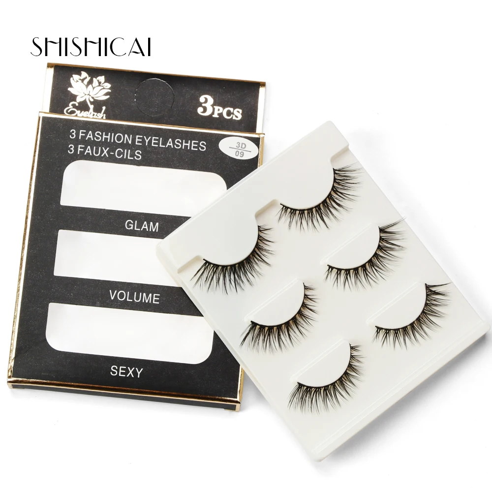 10 коробок/партия натуральные накладные ресницы Красота Макияж толстый крест