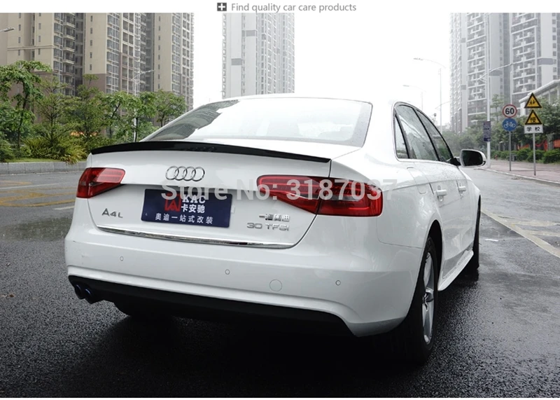 Спойлер для Audi A4 B8 B9 2009 2016 из АБС пластика Неокрашенный искусственный задний