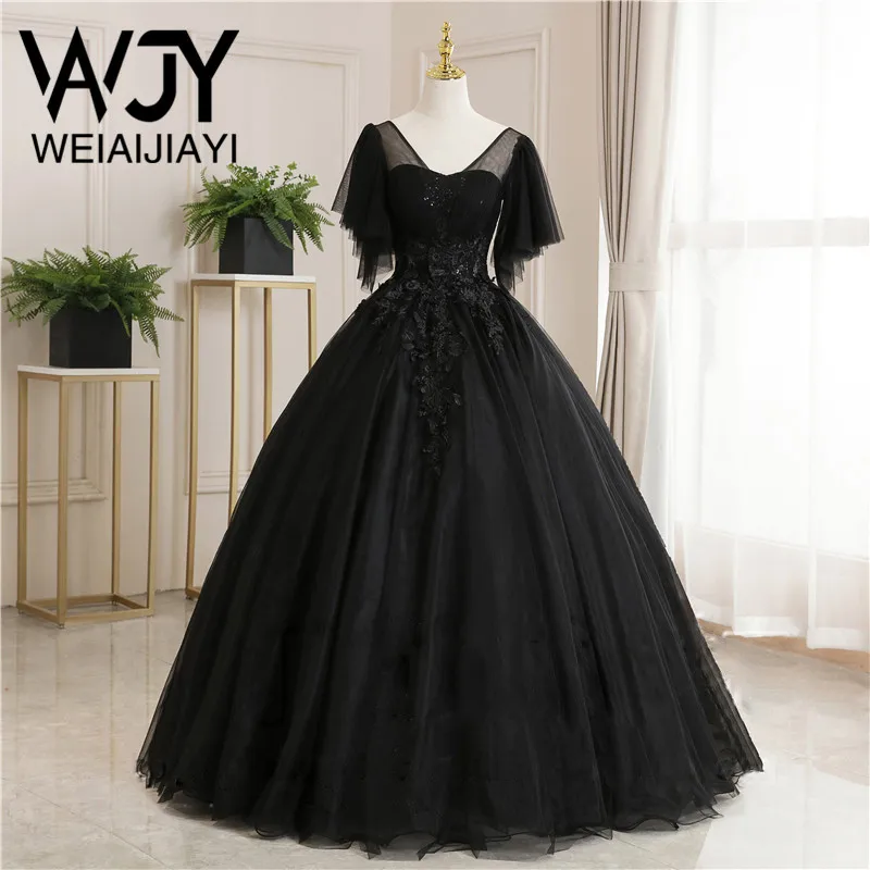 

Реальный образец, черное соблазнительное платье для выпускного вечера с длинными рукавами-крылышками, официальные платья с аппликацией длиной до пола, Женская юбка