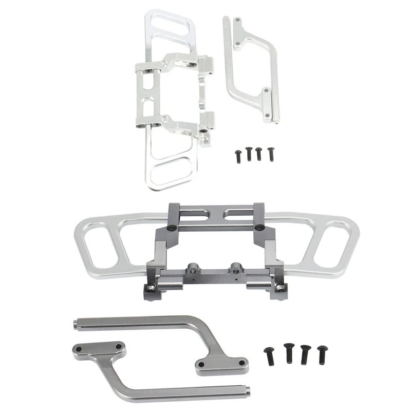 

2Set Metal Front Bumper Bull Bar for Axial Wraith 1/10 RC Car Upgrade Accessories Parts,Titanium & Silver