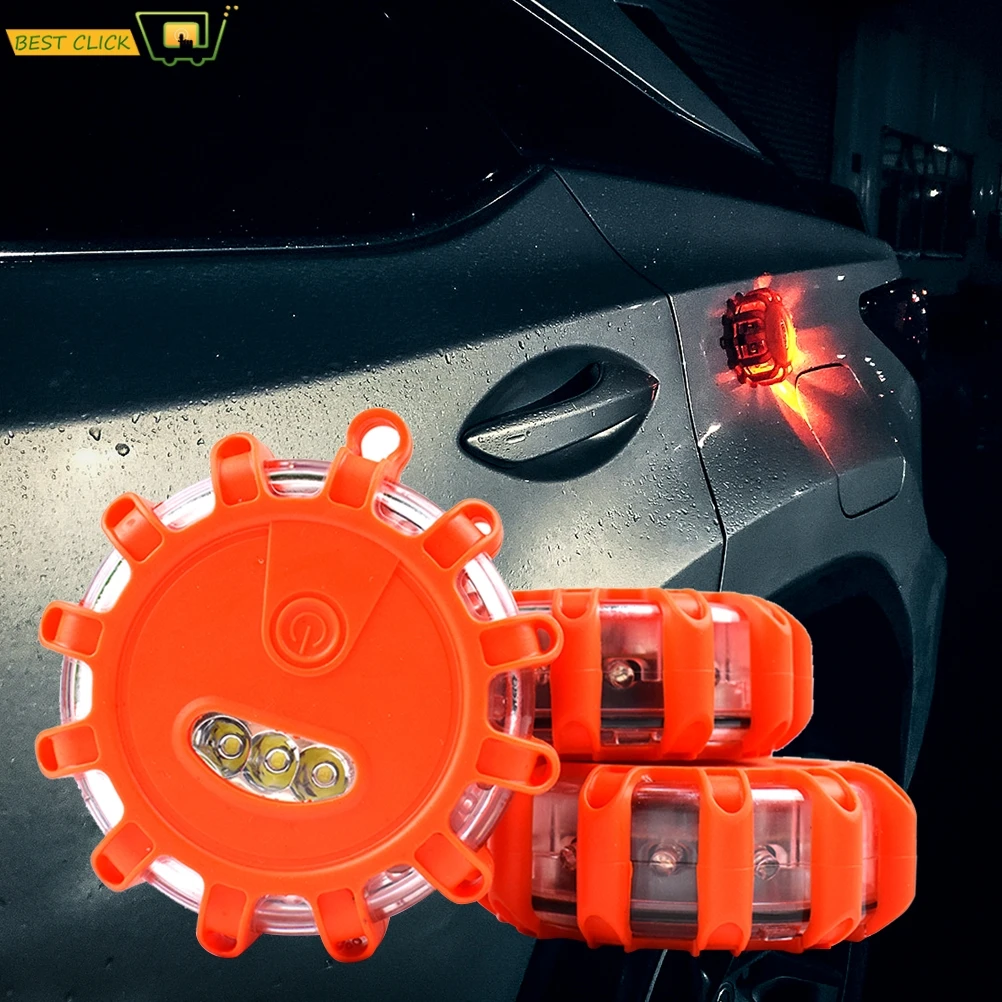 

3x аварийная безопасная вспышка Магнитная 15 LED 9 режимов дорожная вспышка Предупреждение мигающий ночной свет для автомобиля лодки янтарный ...