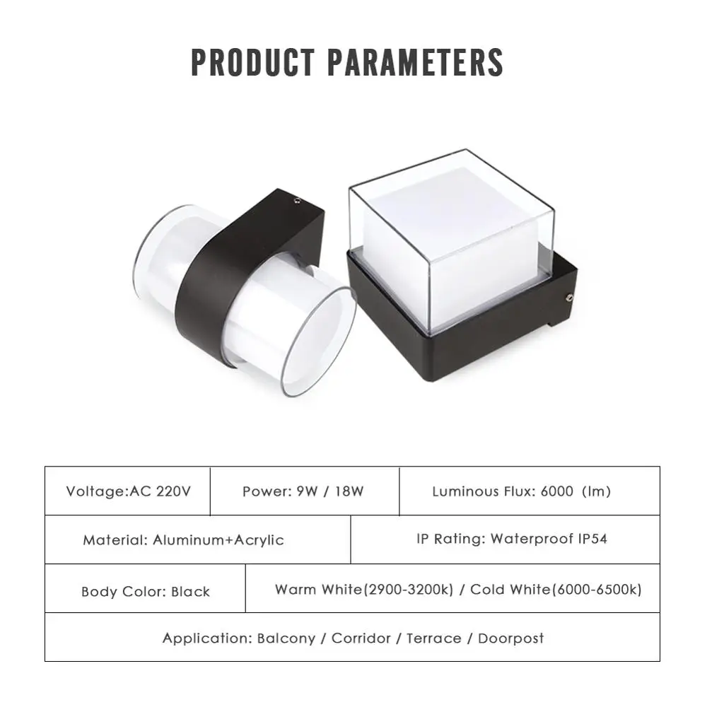 Светодиодная настенная уличная лампа современный светильник с поверхностным