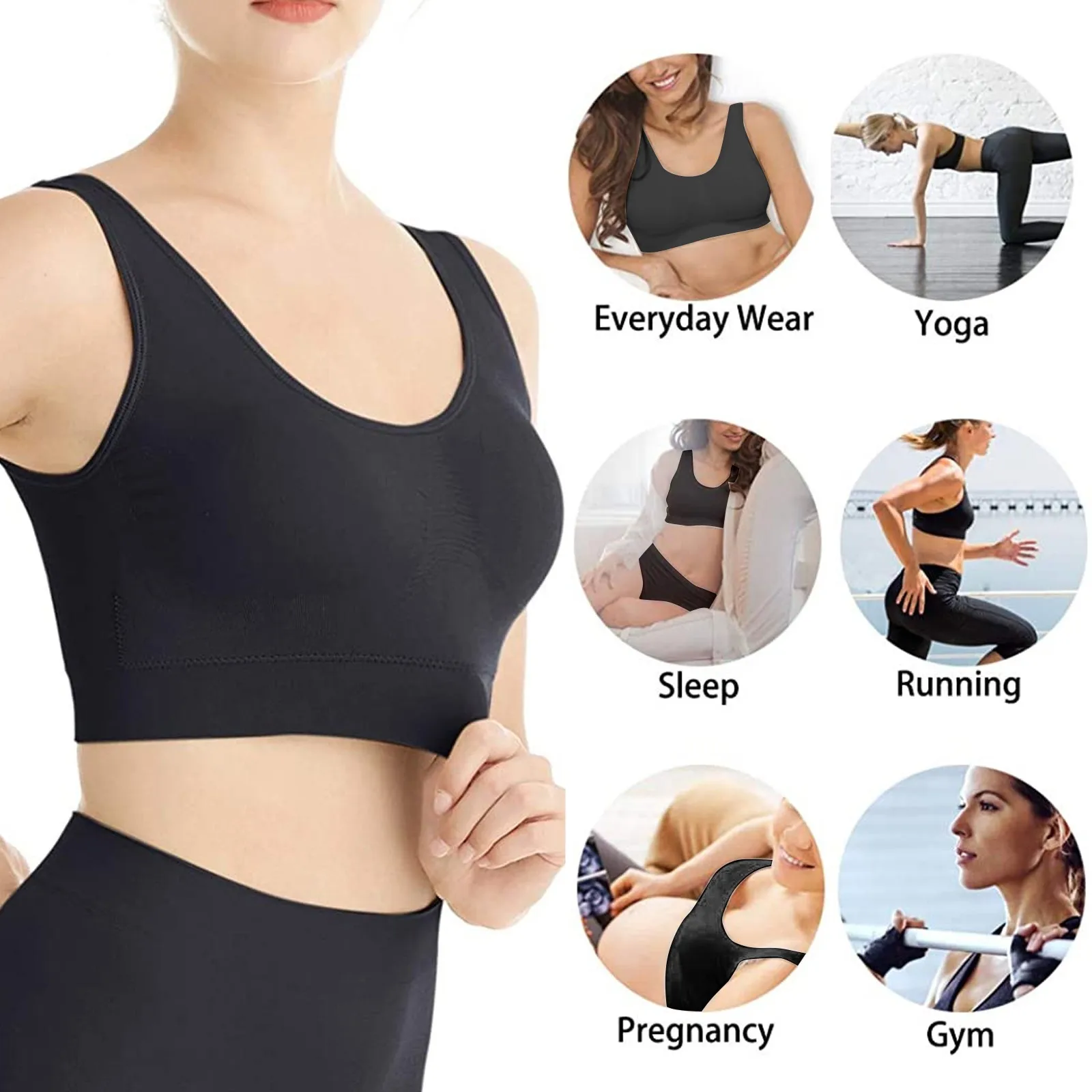 

Women Crop Tops Seamless Underwear Female Tank Top Sexy Lingerie Intimates Removable Padded Camisole Femme Sports FFT