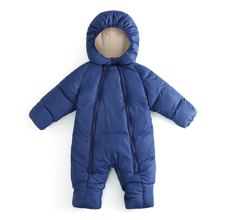 Blue Ircomll/комбинезон для маленьких мальчиков, комбинезон с капюшоном и длинными рукавами, детская верхняя одежда, зимний комбинезон для мальчиков, roupa infantil, для детей возрастом от 6 до 24 месяцев, зимняя плотная теплая одежда - Цвет: Blue