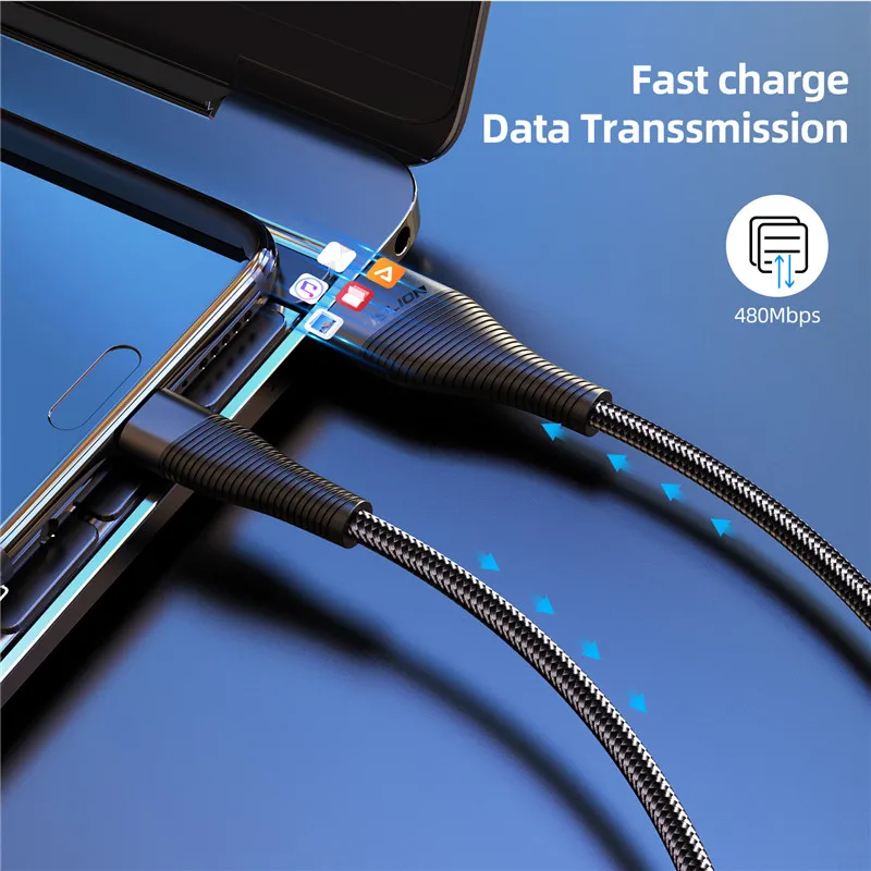 Кабель USLION USB Type-C для Samsung S10 Huawei P30 Pro 3 0 А 2 м | Мобильные телефоны и аксессуары