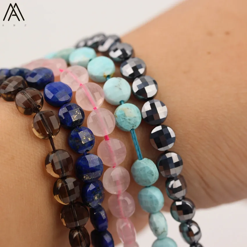 Дымчатый цвет натуральный кварцевый кристалл плоские бусины для изготовления