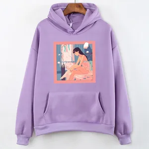 Милые толстовки для женщин, с капюшоном, с длинным рукавом, с принтом персонажа, цвета пуловеры
