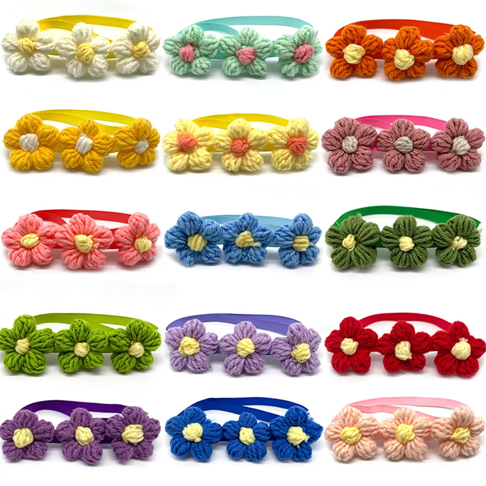

50/100pcs Dog Bow Tie Flowers Style Neckties Pets Supplies Dogs Accessories Pet Dog Cat Bowtie Pets Dogs Grooming Accessories