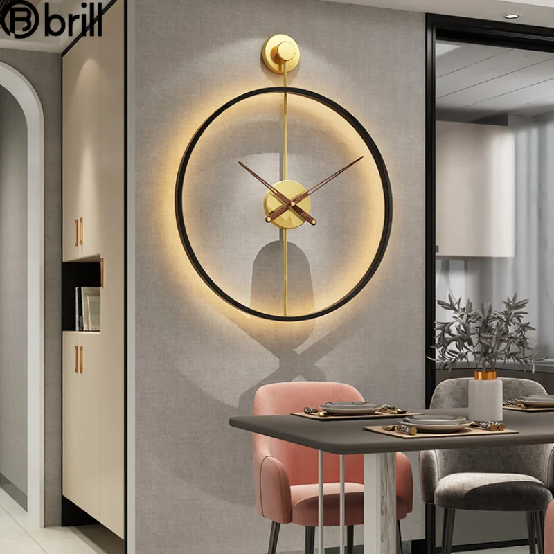 

Creative Mute Modern Design Large Wall Clock Art Fashion Luxury Luminous Wall Clock Simple Deco Murale Living Room Decoration