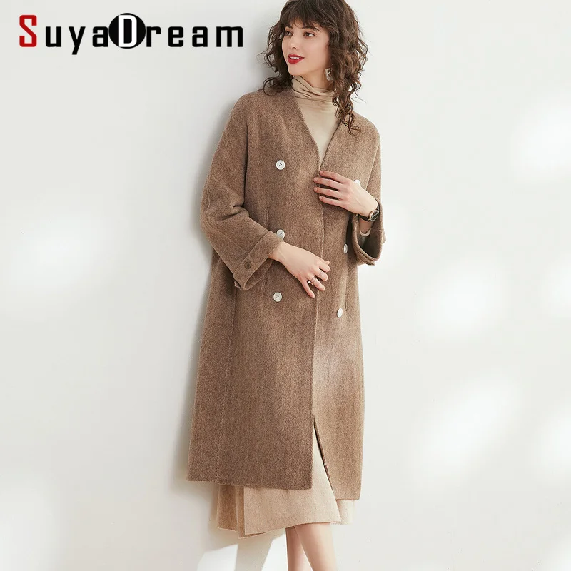 Женское шерстяное пальто 2019 Осень Зима длинное офисные женские шерсть и альпака