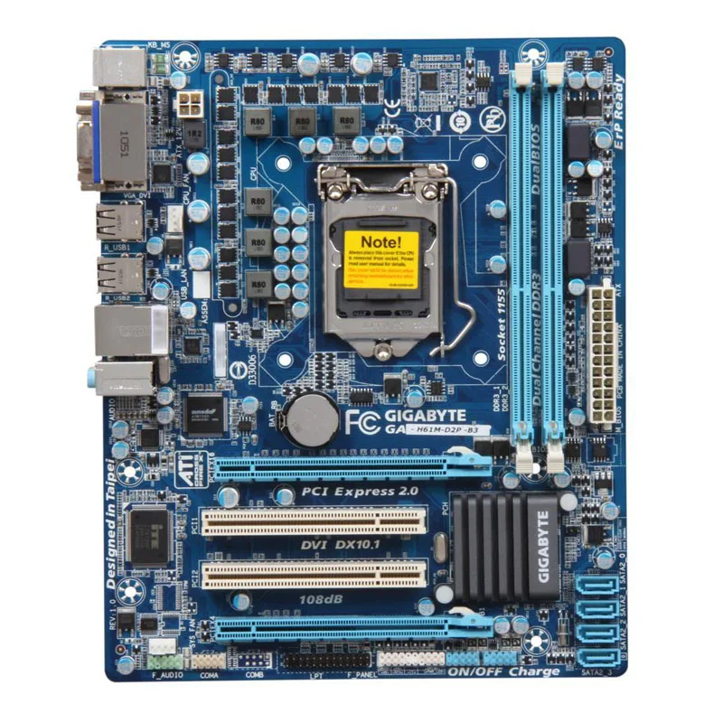 

GA-H61M-D2P-B3 For Gigabyte LGA 1155 Intel H61 Original Desktop Motherboard DDR3 16GB Core i3 i5 i7 Cpus DVI PCI-E X16 Micro ATX