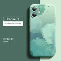 original painting tempered glass shockproof case for iphone 12 11 pro max xr x xs max 7 8 plus 12 mini se watercolor back cover