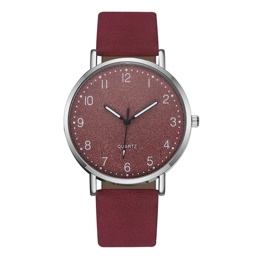 Простые женские часы повседневные с кожаным ремешком женский серебряный чехол