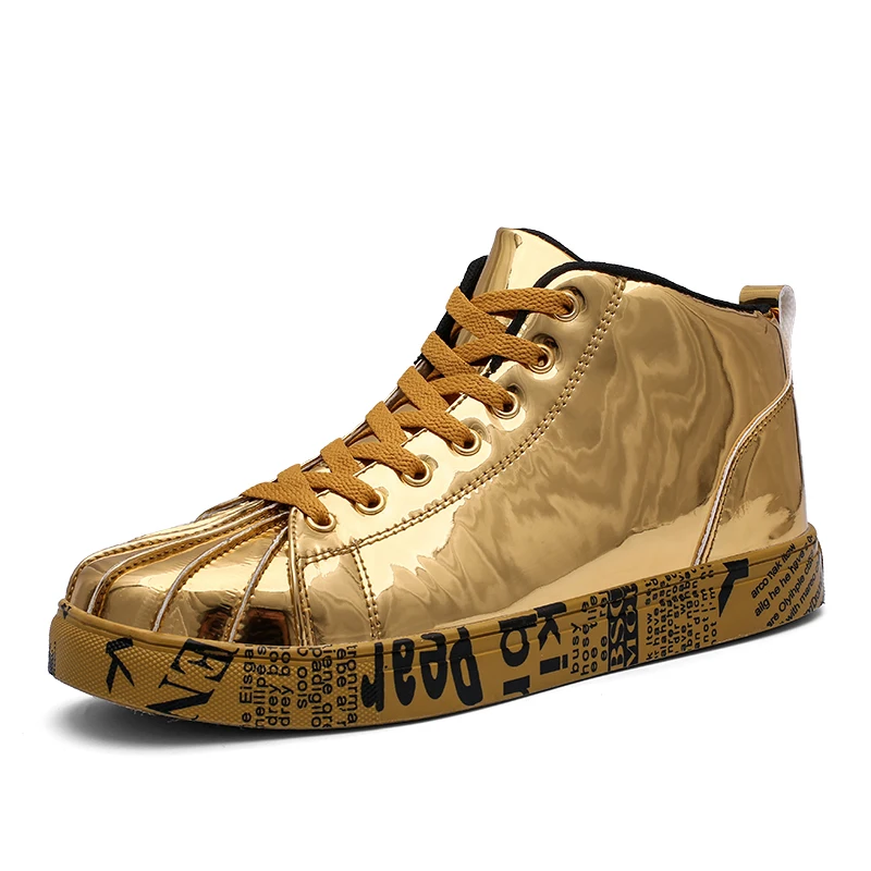 

Men Women Casual Shoes Skateboard Sneakers Patent Leather Flats Lovers Footwear Male Party Nightclub Shoes Walking Dress Loafers