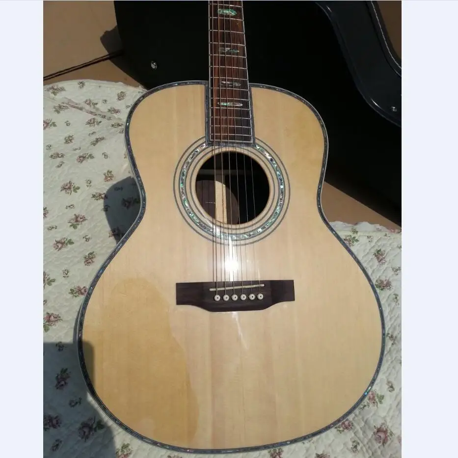 OM45 Акустическая гитара OM-45 Акустическая Электрогитара круглый корпус Классическая акустическая гитара твердая ель Топ гитара