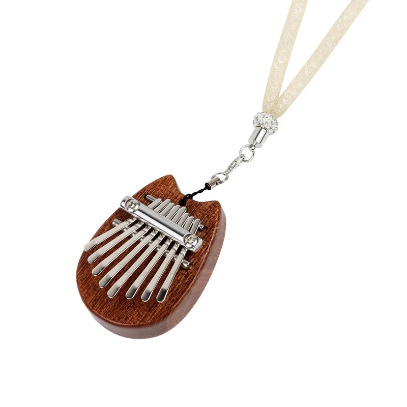 

8 Key Mini Kalimba Finger Thumb Piano Marimba with Pendant Musical Accessory