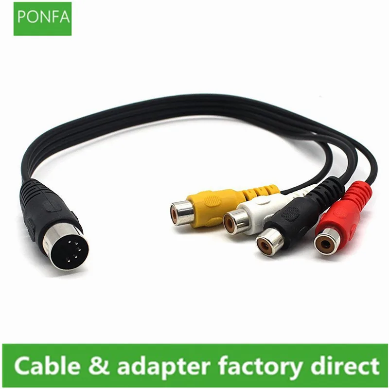 Кабель DIN MIDI 5 Pin папа-папа 4 x мама RCA папа Din аудиокабель 0 3 м/30 см - купить по