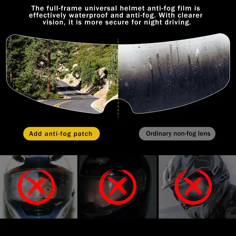 

Motorcycle Helmet Rainproof Anti-fog Film For Helmet Sunproof Helmet Anti-fog Visor Film For Scooters Motorcycles