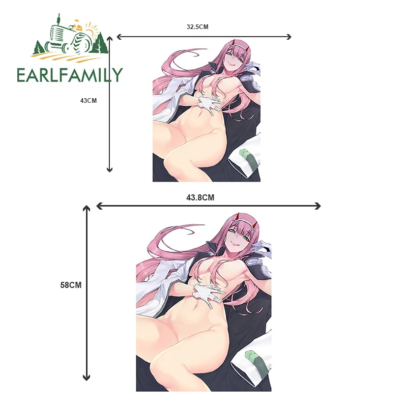 EARLFAMILY 58cm x 43.8cm for Darling in the Franxx Zero Two Anime Sexy Car Stickers and Decals Vinyl Waterproof Scratch-Proof | Автомобили