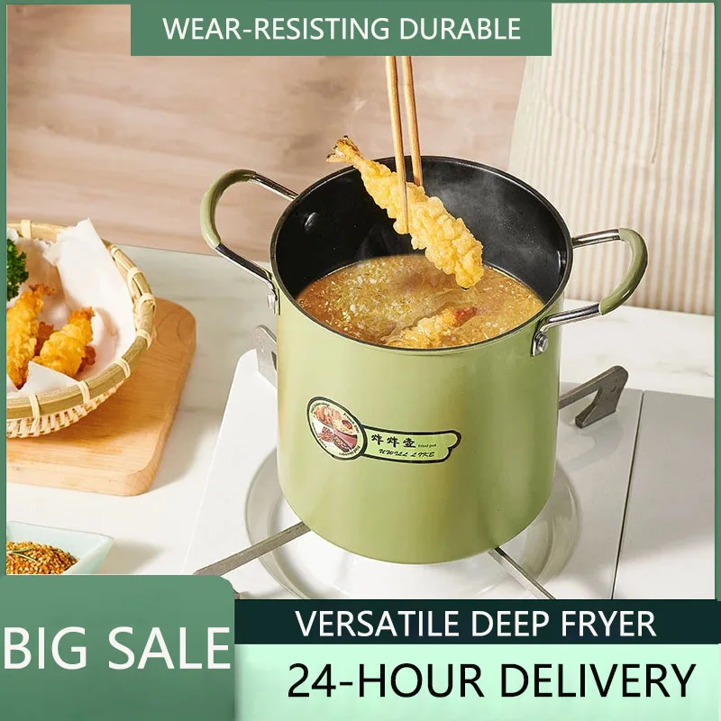 

Электрическая Фритюрница из нержавеющей стали, кухонная утварь с крышкой для корзины, многофункциональный домашний вок для картофеля фри