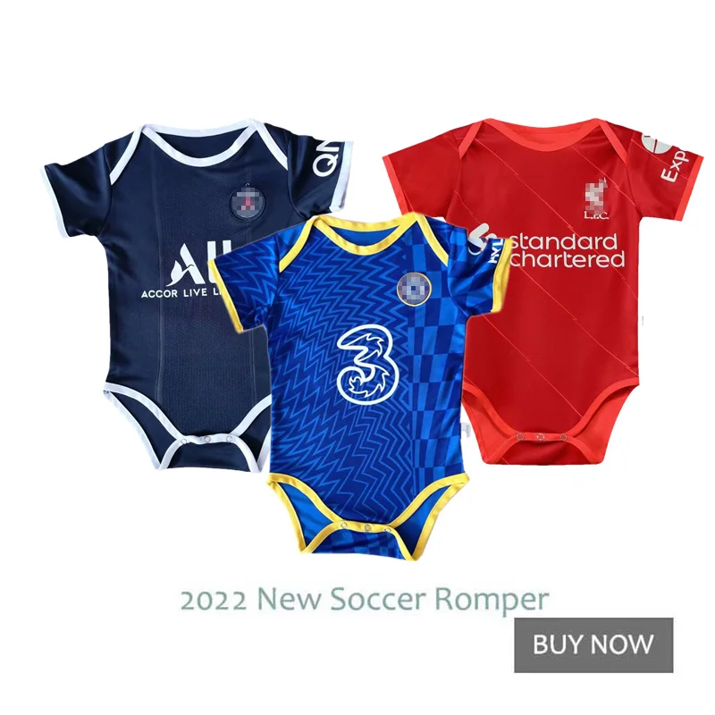

2022 Man U City Infant Jersey Baby Soccer Boys Girls Short Jumpsuit Gift