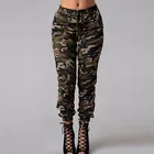 Новые женские камуфляжные брюки-карго с высокой талией, брюки в стиле хип-хоп, длинные капри в стиле милитари, армейские камуфляжные бриджи, Новинка
