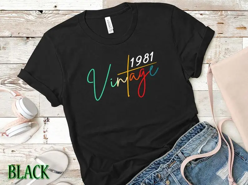 

Vintage 1981 Shirt, 40th Birthday Shirt, clothes women plus size shirts for women woman tshirts aesthetic harajuku Summer