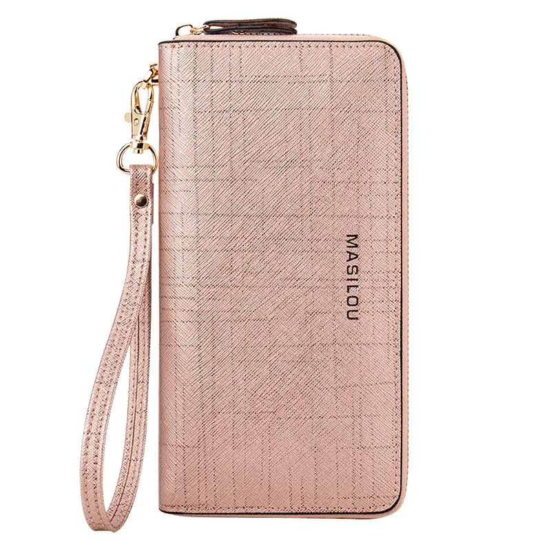 

Female Wallet RFID Blocking Fashion Business Card Holder Long Genuine Leather Wallet Zipper Clutch Bag Purses for Women