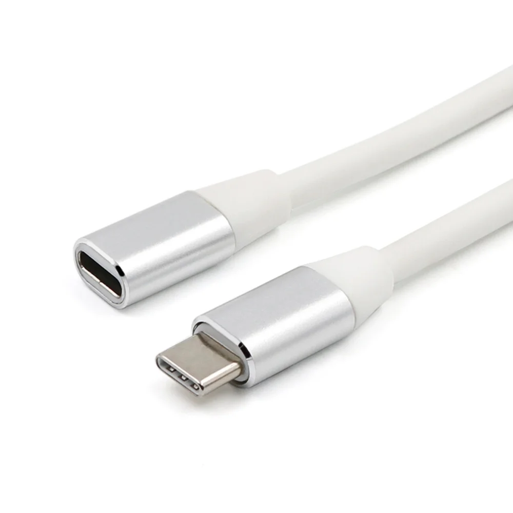 

1 Meter Type-C Cable Extender USB 3.1 USB Male to Female Extension Cord Compatible Nintendo Switch Pro Samsung Note 8 (Silver)