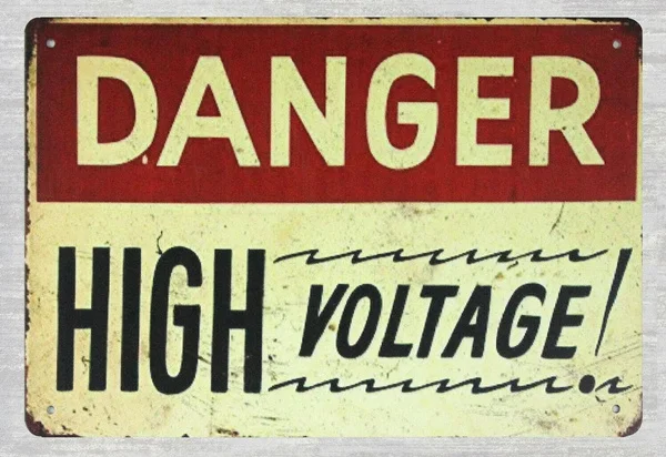 

Decorative Tin Wall Danger High Voltage Tin Metal Sign Metal Plaque 12x8 Inches