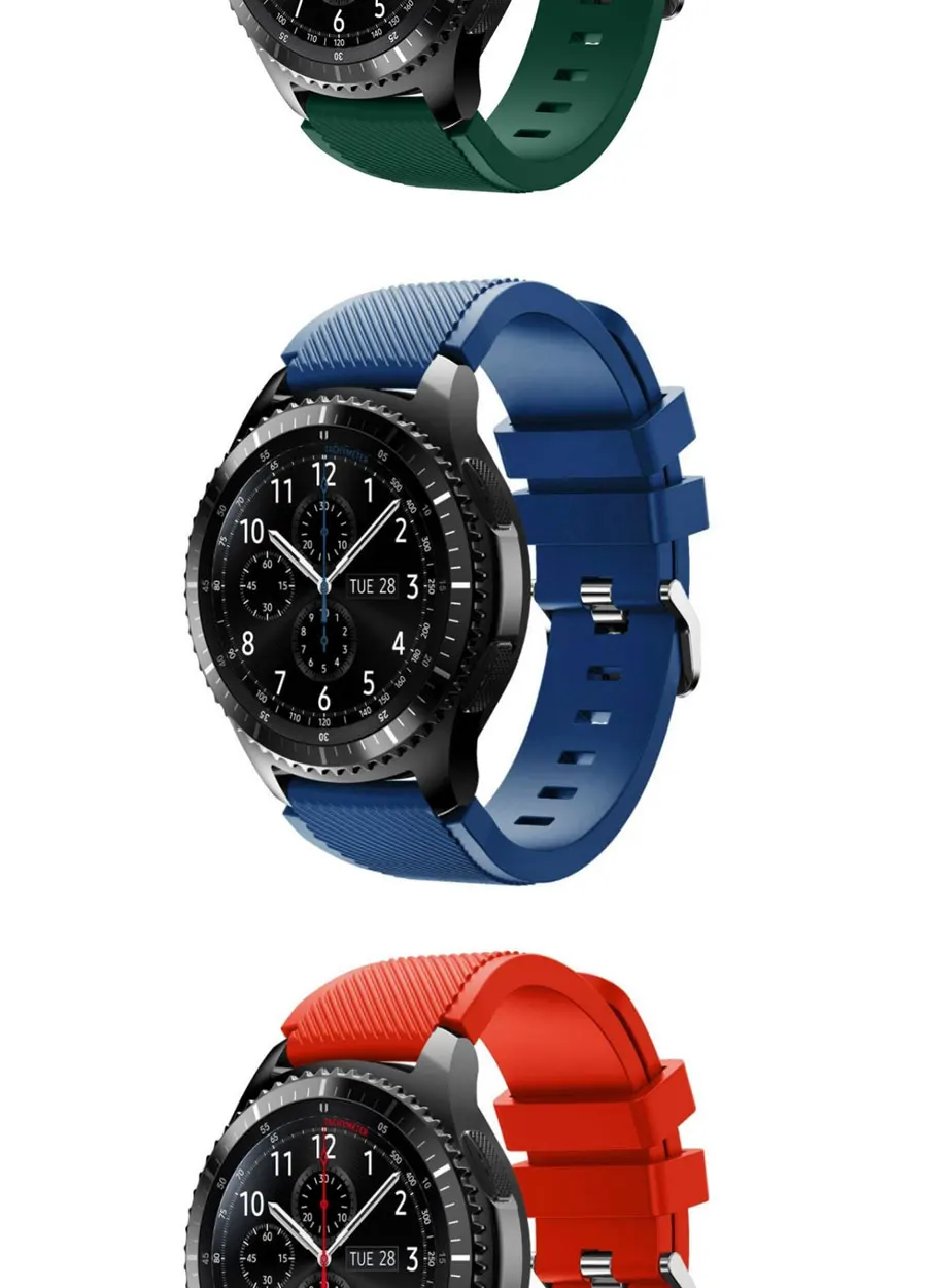 Горячая Распродажа! Классический ремешок s3 Frontier для samsung Galaxy Watch 46 мм ремешок 22 мм силиконовый браслет huawei watch GT ремешок S3 smartwatch