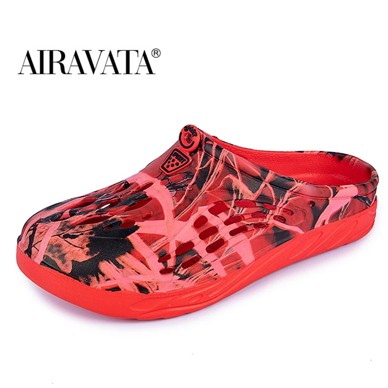 

Airavata Men's Beach Garden Shoes Sandals Hole Shoes Home Slippers Camouflage Flat Summer Beach Sandals