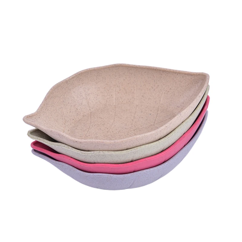 Для малышей и детей постарше листья Форма тарелка пшеничной соломы для соевого соуса чаша риса плита суб