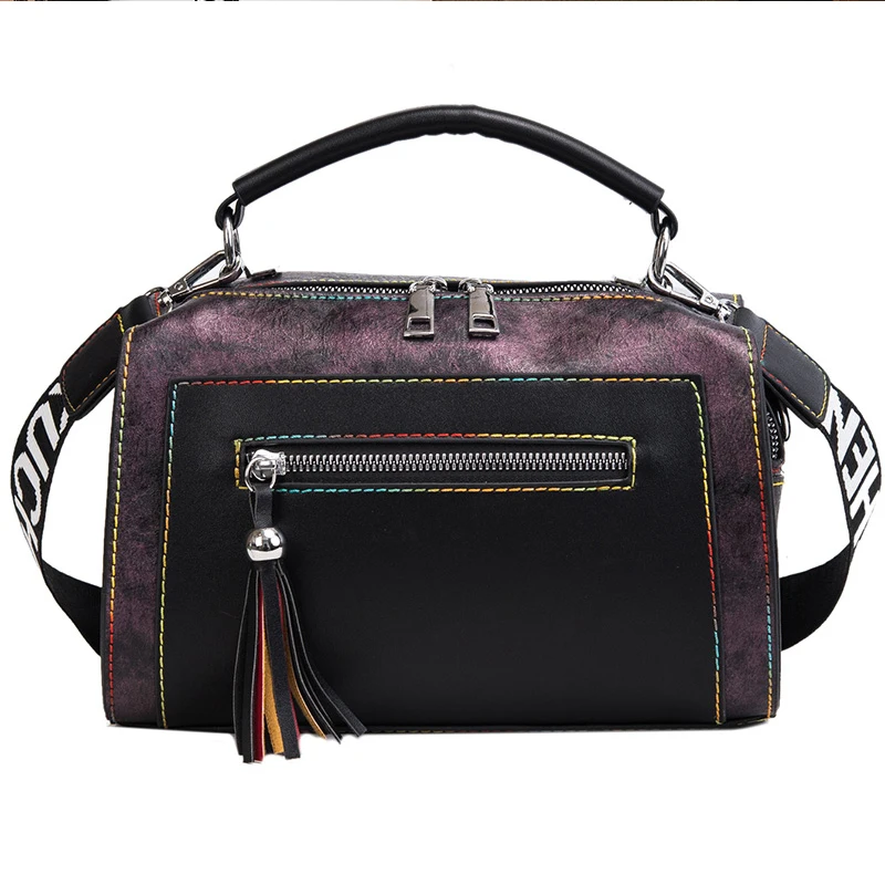 

Bag woman 2020 new Korean version of hand-held fashion bump color casual versatile wide shoulder strap one shoulder cross-slung