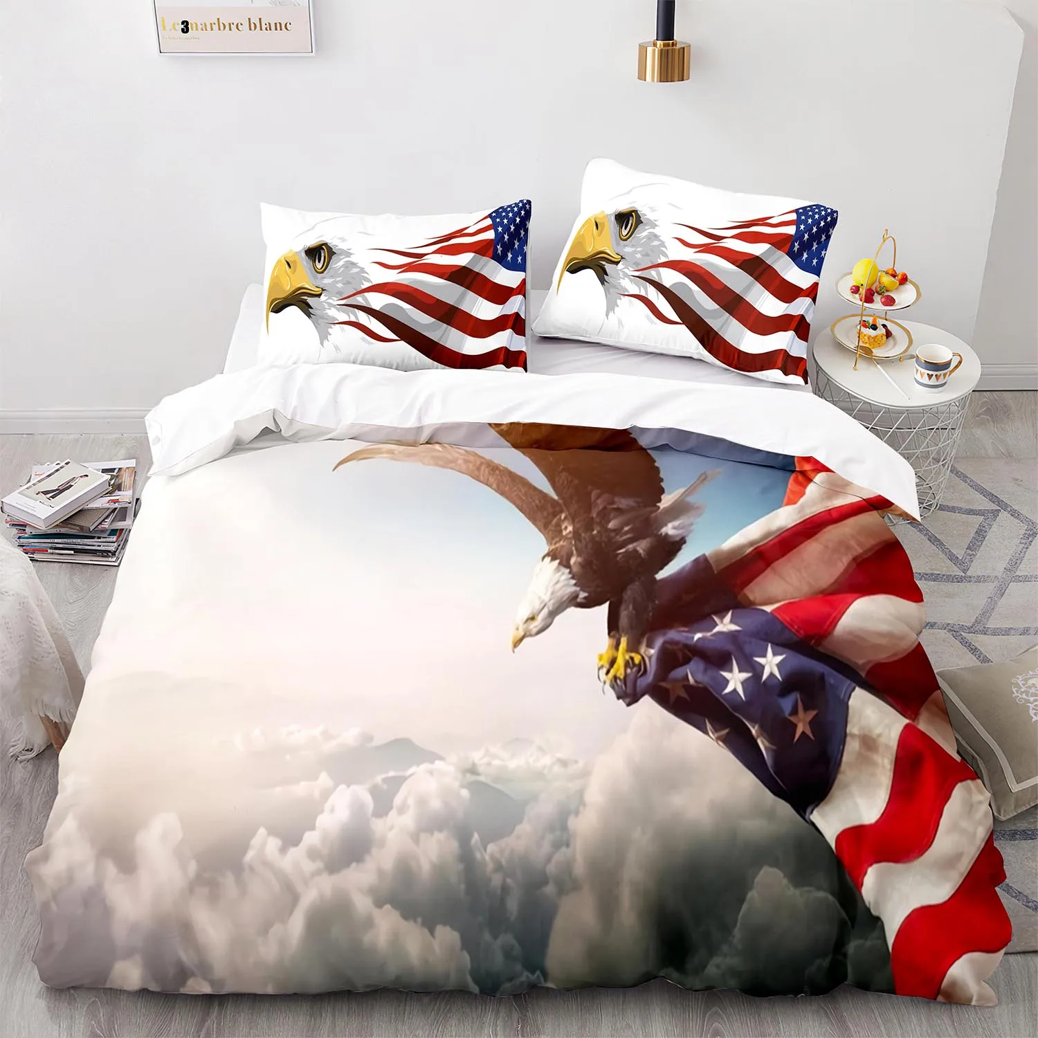 USA Flag Bedding Set Single Twin Full Queen King Size United States Bed Sets American Children's Kid Bedroom Duvetcover 04 | Дом и сад