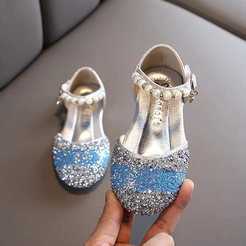 

1 3 8 9 10 11 12 Years Fashion Beaded Children Silver Sport Sandals For Kids Girl Summer Princess Crystal Party Dance Baby Shoes