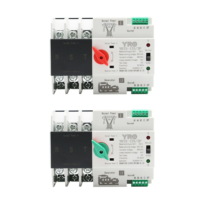 Din Rail 3P Mini ATS Dual Power Automatic Transfer Switch Electrical Selector Switches Uninterrupted 100A | Обустройство дома