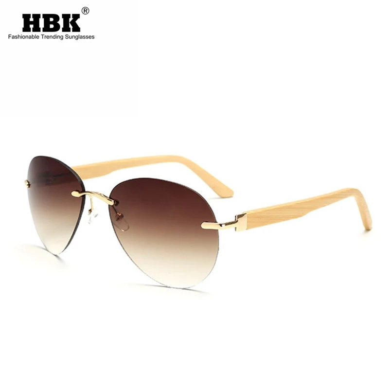 Солнцезащитные очки HBK Bamboo мужские деревянные металлические брендовые